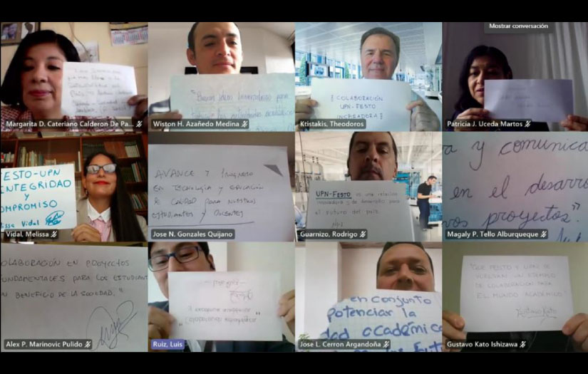 Representantes de FESTO y UPN expresaron sus compromisos finalizando la ceremonia.