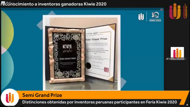 Reconocimiento otorgado a nuestras inventoras.