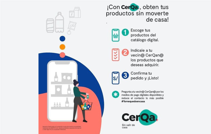 Plataforma Cerqa permite a los usuarios adquirir productos de sus patrocinadores desde una página web (ahora en construcción).