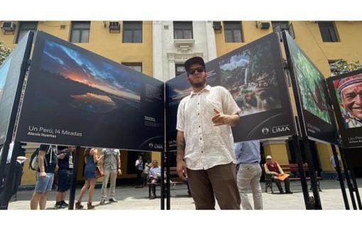 Gran mérito: Alexis Huertas fue el único universitario que participó en la exposición. 