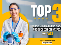TOP 3 DE UNIVERSIDADES CON MAYOR PRODUCCIÓN CIENTÍFICA